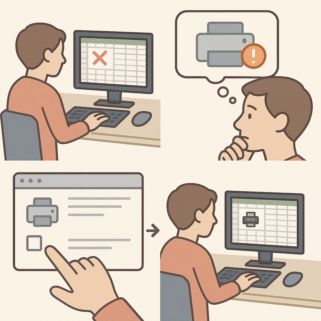 엑셀 인쇄 안됨