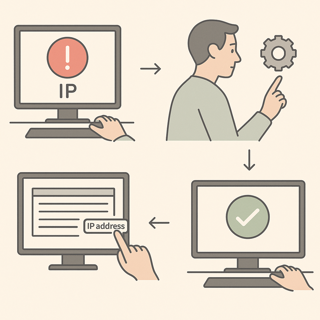 IP 주소 충돌 해결